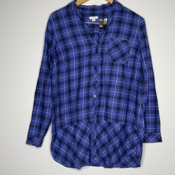 J. Jill Tops - J. Jill Button Down Shirt Blue Plaid sz Small‎
